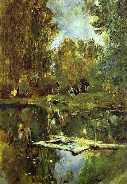 Valentin Serov Pond in Abramtsevo. Study oil painting image